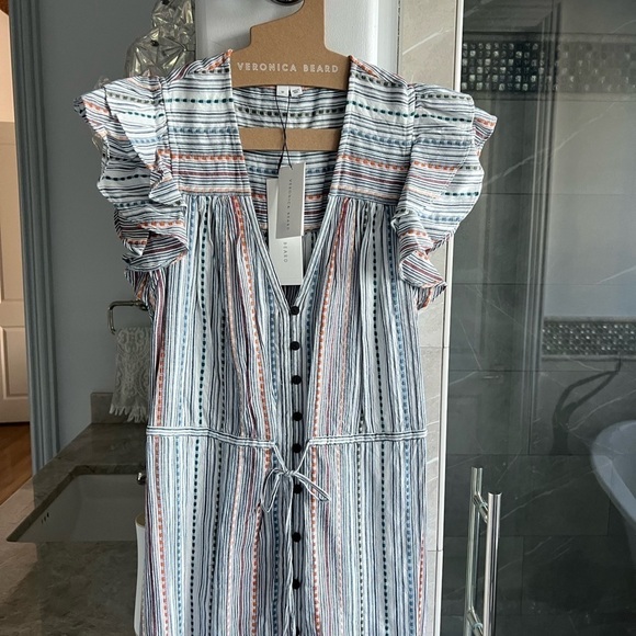 Veronica Beard Tinzia Striped Dress: Blue Multi - Picture 8 of 13